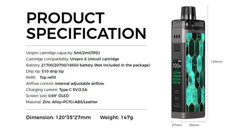 Oxva Velocity LE Pod Kit specifications