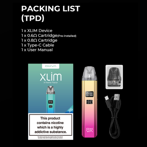 xlim v2 pod kit tpd packing list