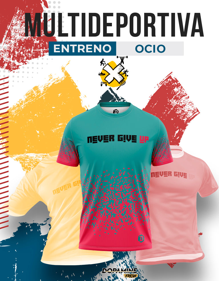 Camiseta técnica fluor NEVER GIVE UP™