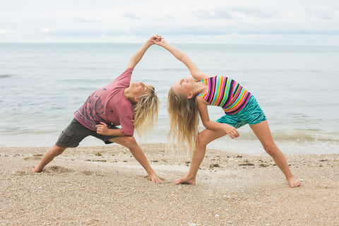 Partner Pose beach 2 kids Rainbow Yoga Training