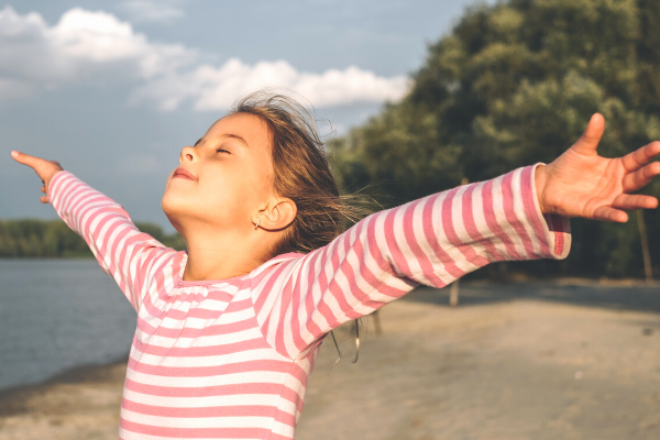 deep breath child beach sea rainbow kids yoga teacher training