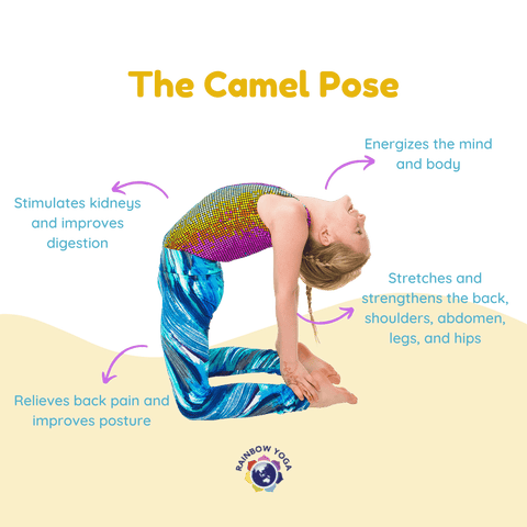 la postura del camello entrenamiento de yoga del arco iris