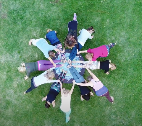 human mandala rainbow yoga kids teacher training