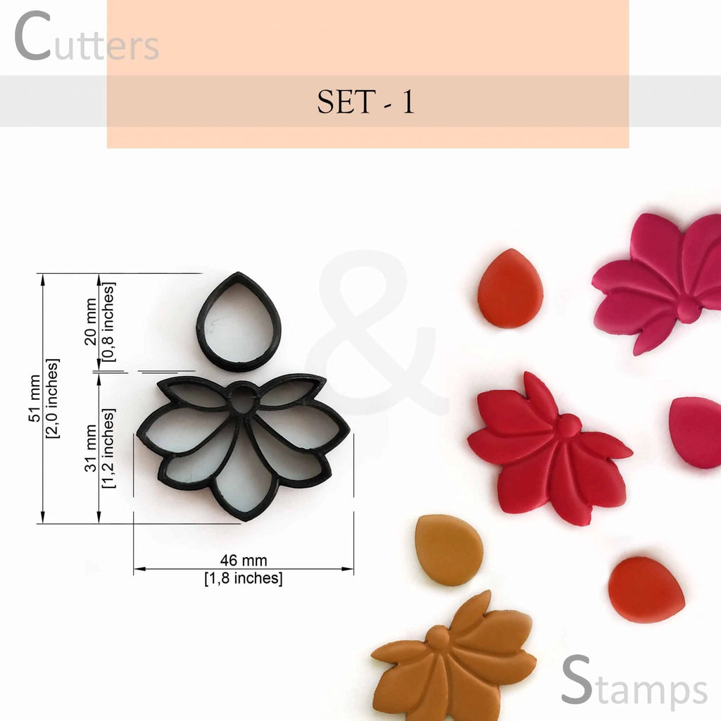 4 Pieces Set Polymer Clay Cutters, Flower Shaped Clay Cutters for