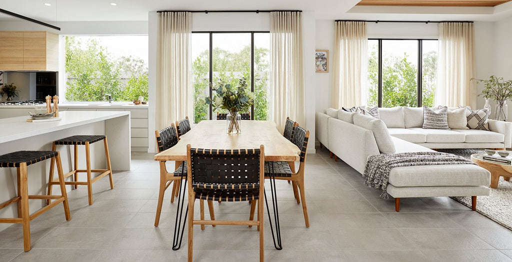 A white and clean home with beautiful gray floors | Canada Flooring