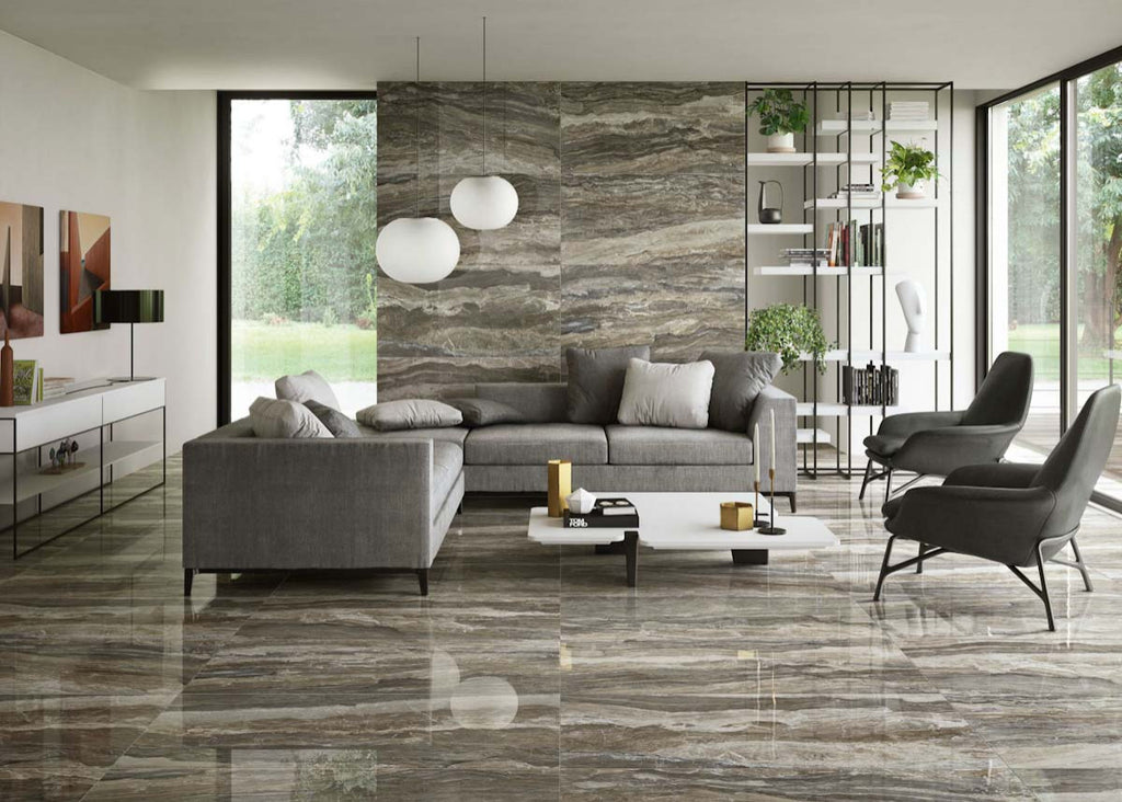 Porcelain tile for living room | Flooring for living room ideas