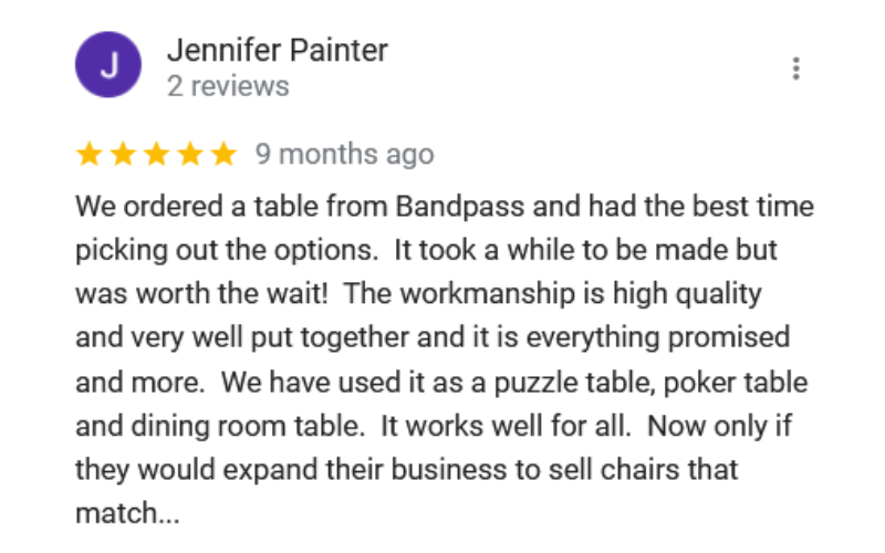 Jennifer's Google review of the Dresden.