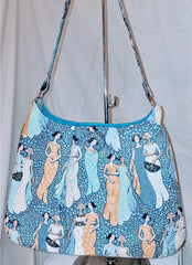 Blue bag made from Tilda Fabrics Hometown Collection