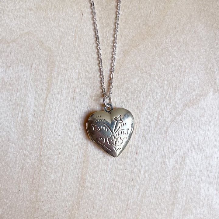 Chunky silver clearance heart necklace