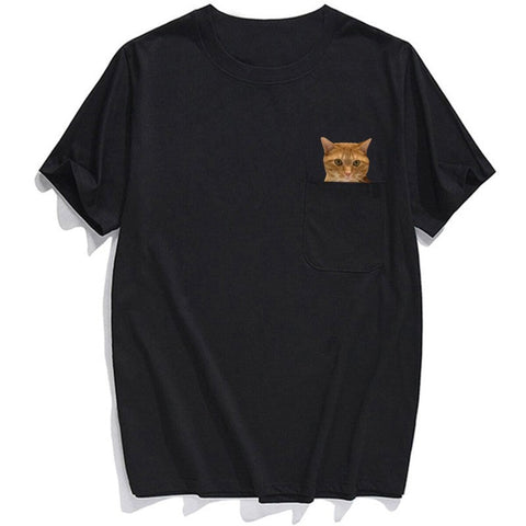 Orange Tabby Double F Pocket T-Shirt - Super Kitty Cats