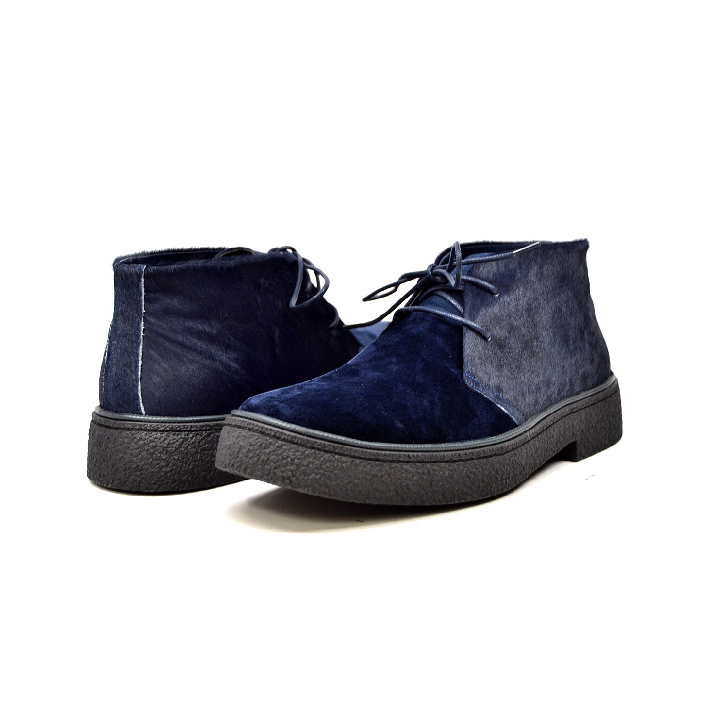 Classic Playboy Chukka Boot Two Tone Navy Suede and Pony Skin – British ...