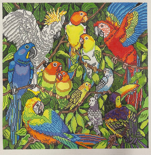 Feathers 13. mesh - Carol Curtis Needlepoint Design