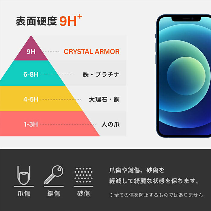 [iPhone 14 Pro専用]CRYSTAL ARMOR クリスタルアーマー PAPER THIN ゴリラガラス製 ラウンドエッジ 抗菌・耐衝撃
強化ガラス 0.15mm