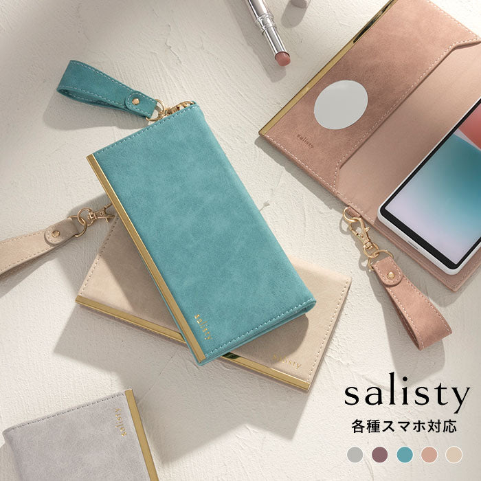 スマホケース 女性 人気 salisty くすみ 可愛い おしゃれ 上品 手帳型