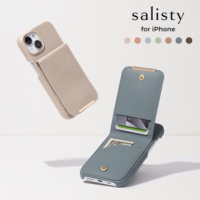 [iPhone 14/14 Pro/13/13 Pro専用]salisty(サリスティ)キャッシュレスケース slim