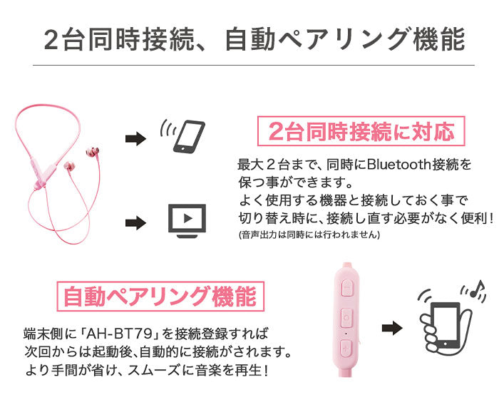 B-Reiz Bluetooth5.0対応 IPX5 防水ワイヤレスイヤホン