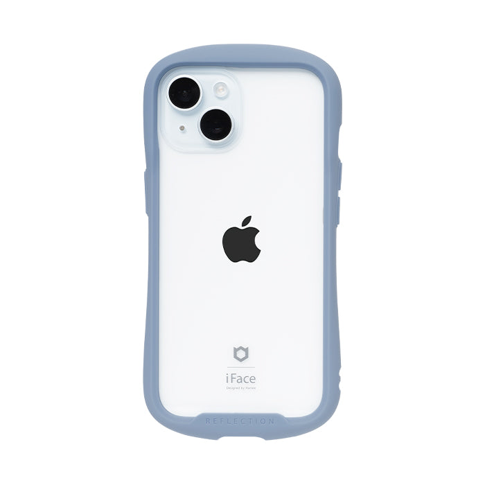 [iPhone15ケース]iFace Reflection 強化ガラス クリアケース ペールブルー