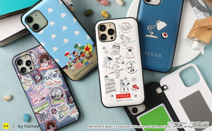 [iPhone 12/12 Pro/11/XR/8/7/SE(第2/第3世代)専用]ディズニー/ピクサーキャラクターLatootoo カード収納型 ミラー付きiPhoneケース