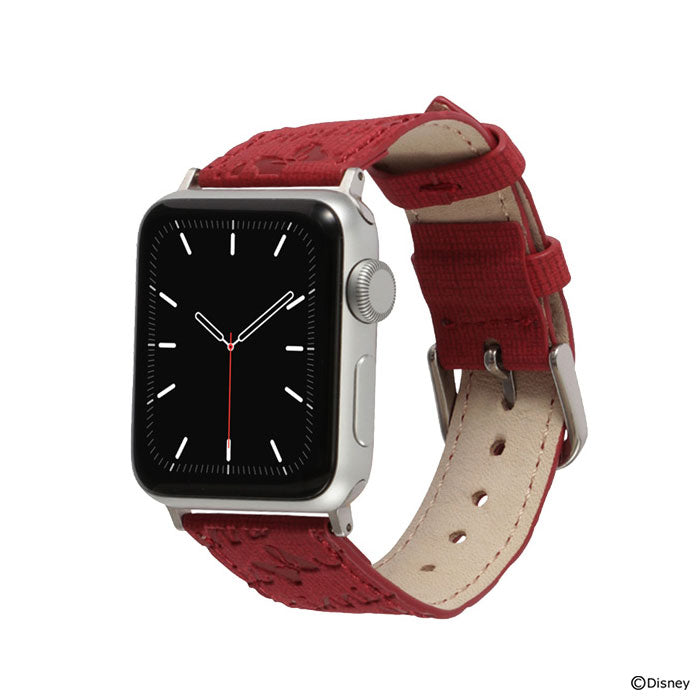 [Apple Watch Series SE/6/5/4/3/2/1(38-40mm)専用] AppleWatch ディズニー 型押し
                レザーバンド(ミニーマウス)