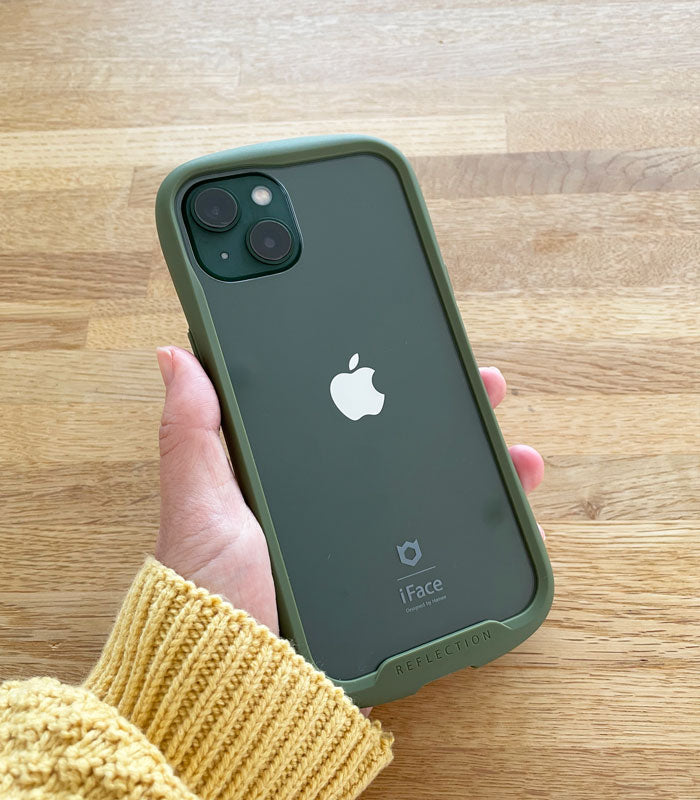 [iPhone13Pro ケース]iFace Reflection 強化ガラス クリアケース カーキ