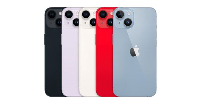 iPhone14ケース/iPhone14のカラーは全5色。ミッドナイト（ブラック）、ブルー、スターライト（ホワイト）、パープル、(PRODUCT)RED