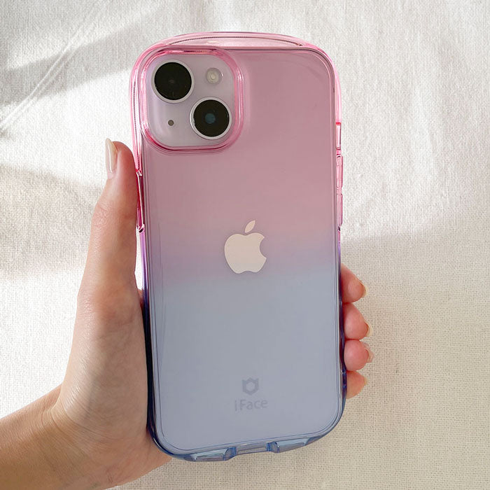 [iPhone14 Plusケース]iFace Look in Clear Lollyケース ピーチサファイア