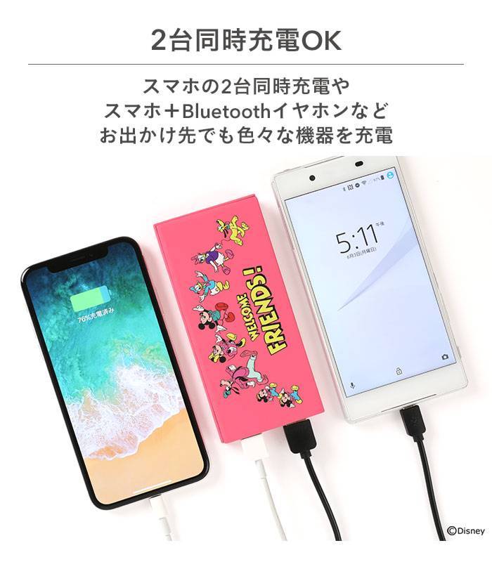 ディズニー ピクサーキャラクター モバイル充電器6000mah Hamee