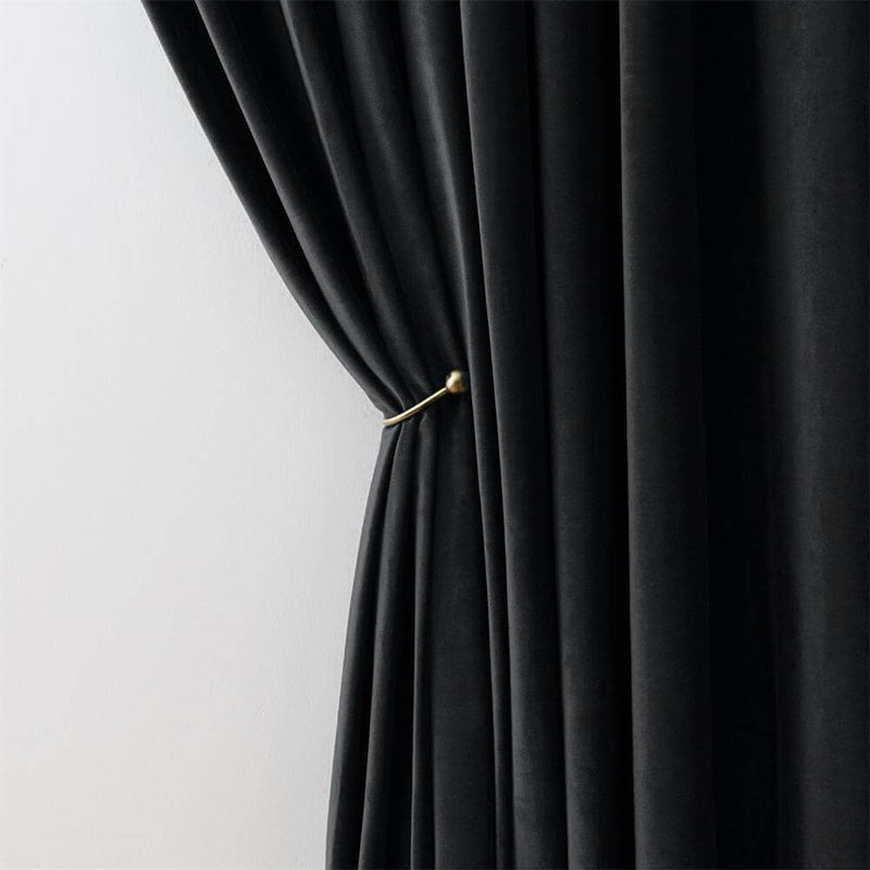 Mam Wolk Speel Curtains Black Velvet Ready-made 290x245cm – lwcollectionb2b