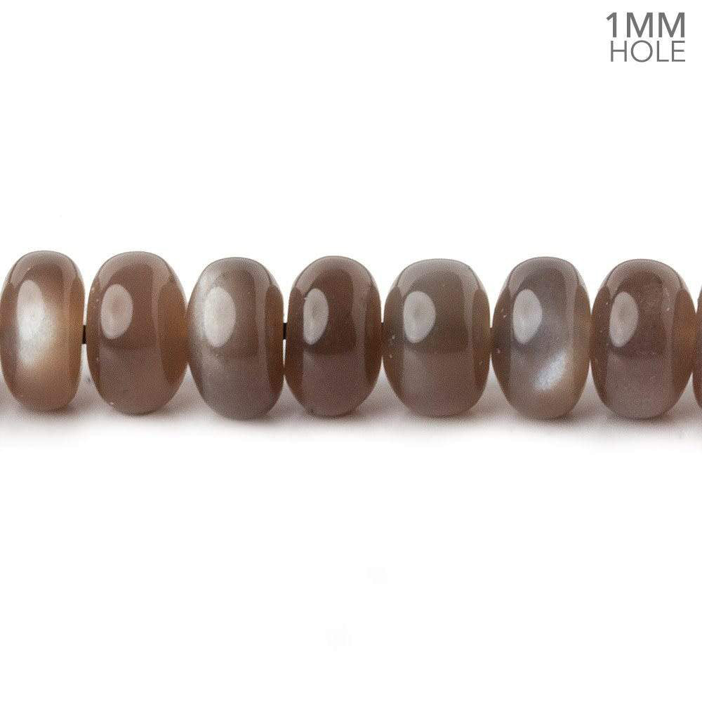 8mm Chocolate Moonstone plain rondelle beads 16 inch 84 pieces 1mm hole AA