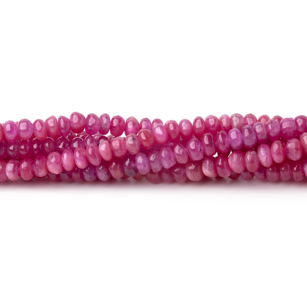 11-19mm Ruby in Marble Matrix Plain Rondelles 17.5 inch 48 Beads 1mm H