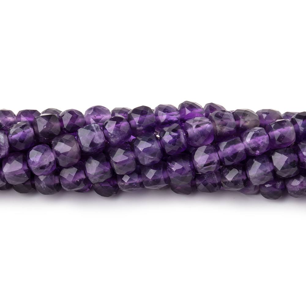 5mm Amethyst Micro Faceted Cube Beads 12 inch 70 pieces