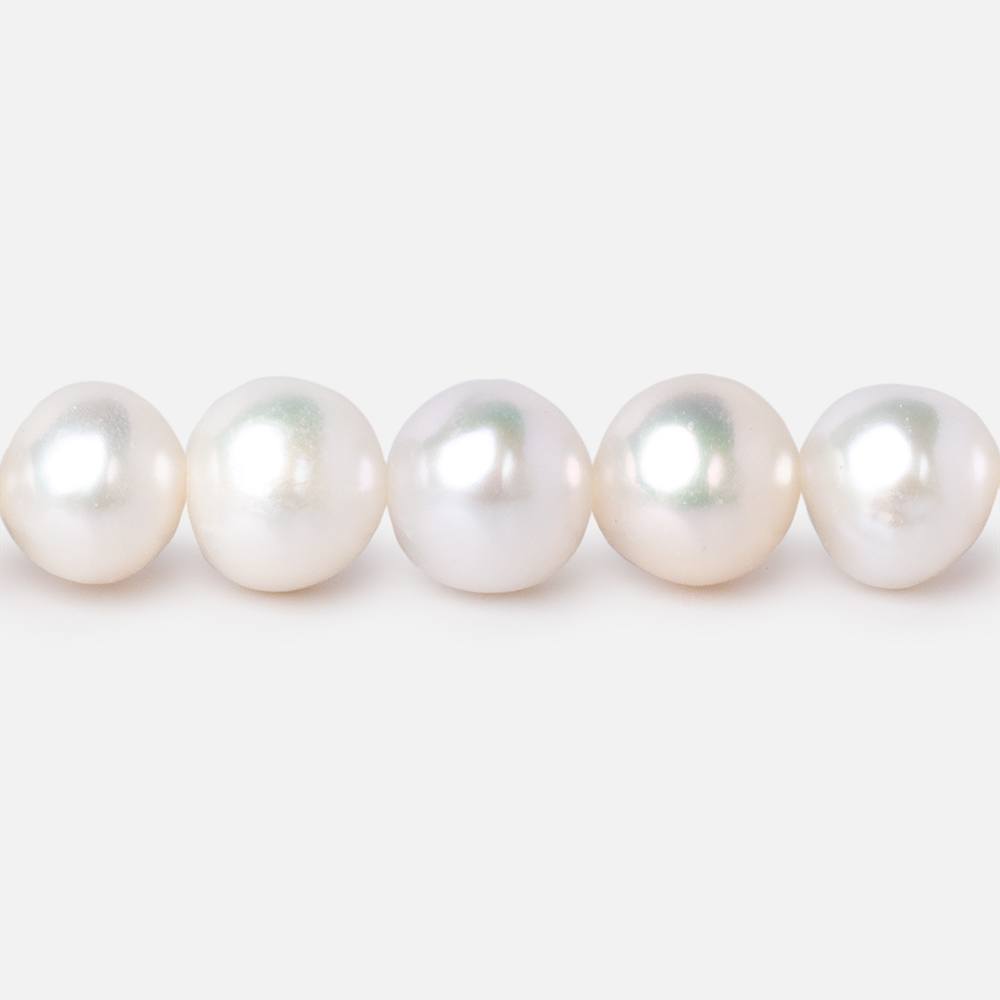 Gorgeous Oval Near Round White Freshwater Pearl Beads with Small Core –  AmpearlBeads