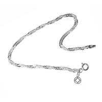 7" Small Singapore Sterling Silver Bracelet with Your Choice of 5 Different Anonymous Charms