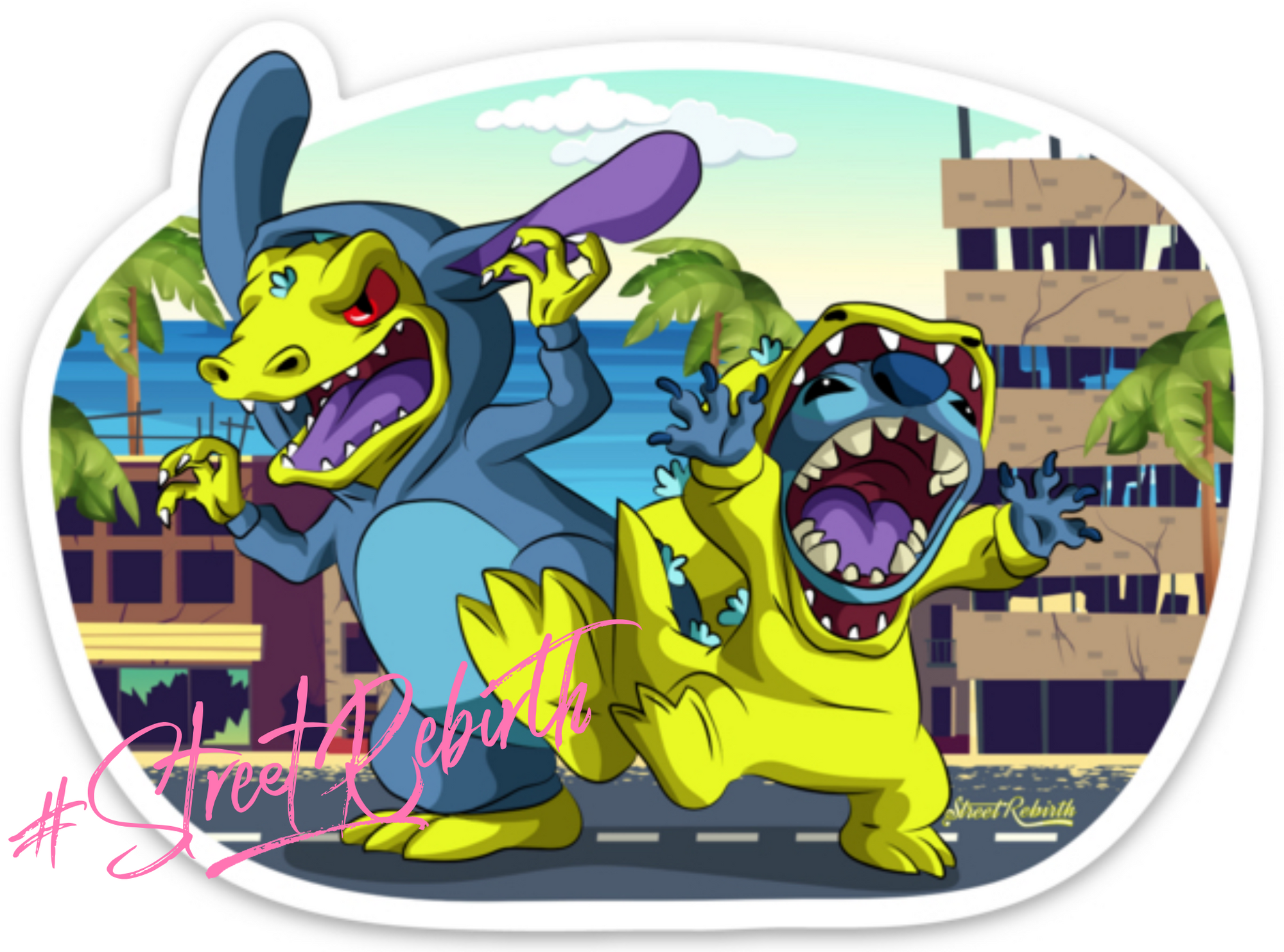 Stitch & Angel Heart-Half Pair Stickers - 4 Durable Viny for Skateboa -  StreetRebirth