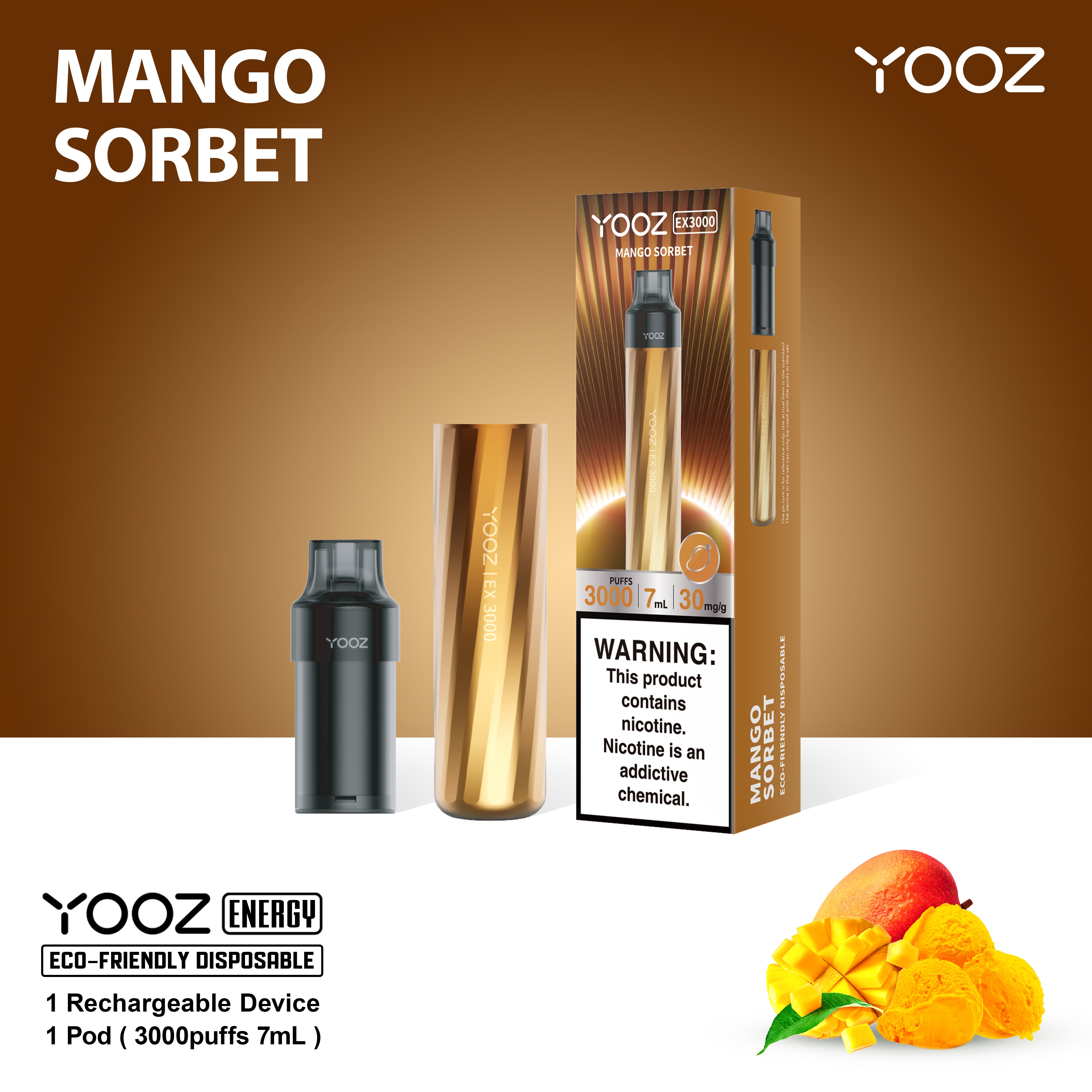 YOOZ(ヨーズ)マンゴー1箱2ポッドのみ - タバコグッズ