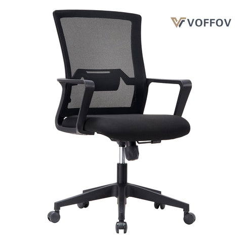 VOFFOV® Sliding Base Black Mesh Task Chair