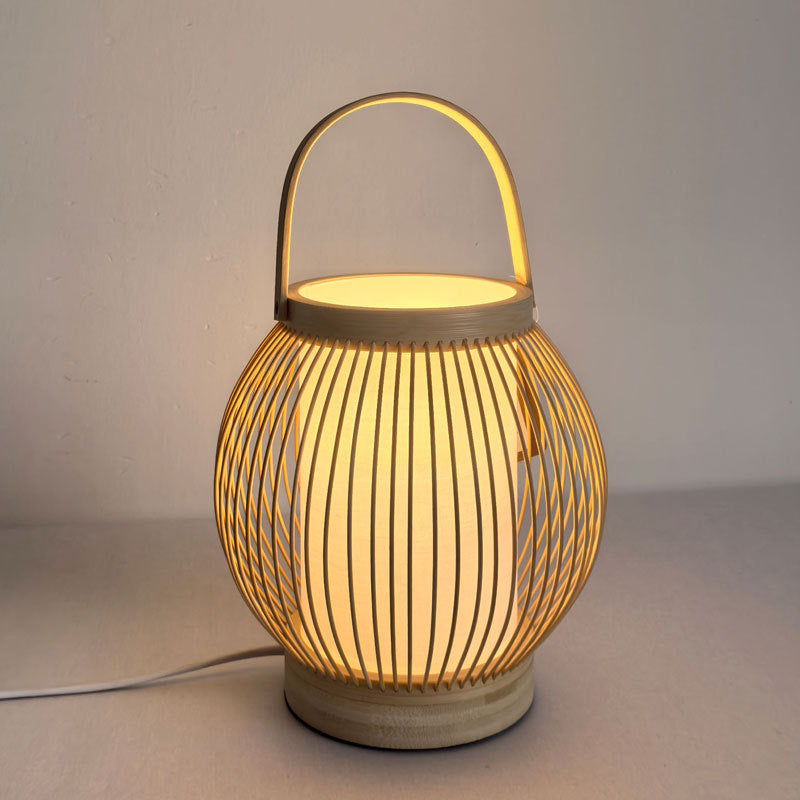 VOFFOV®Lantern Bamboo Indoor Desk Lamp, No Bulb