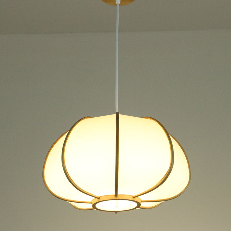 VOFFOV® Bamboo Pumpkin Shape Pendant Light 1 Head Suspended Lighting Fixture, No Bulb