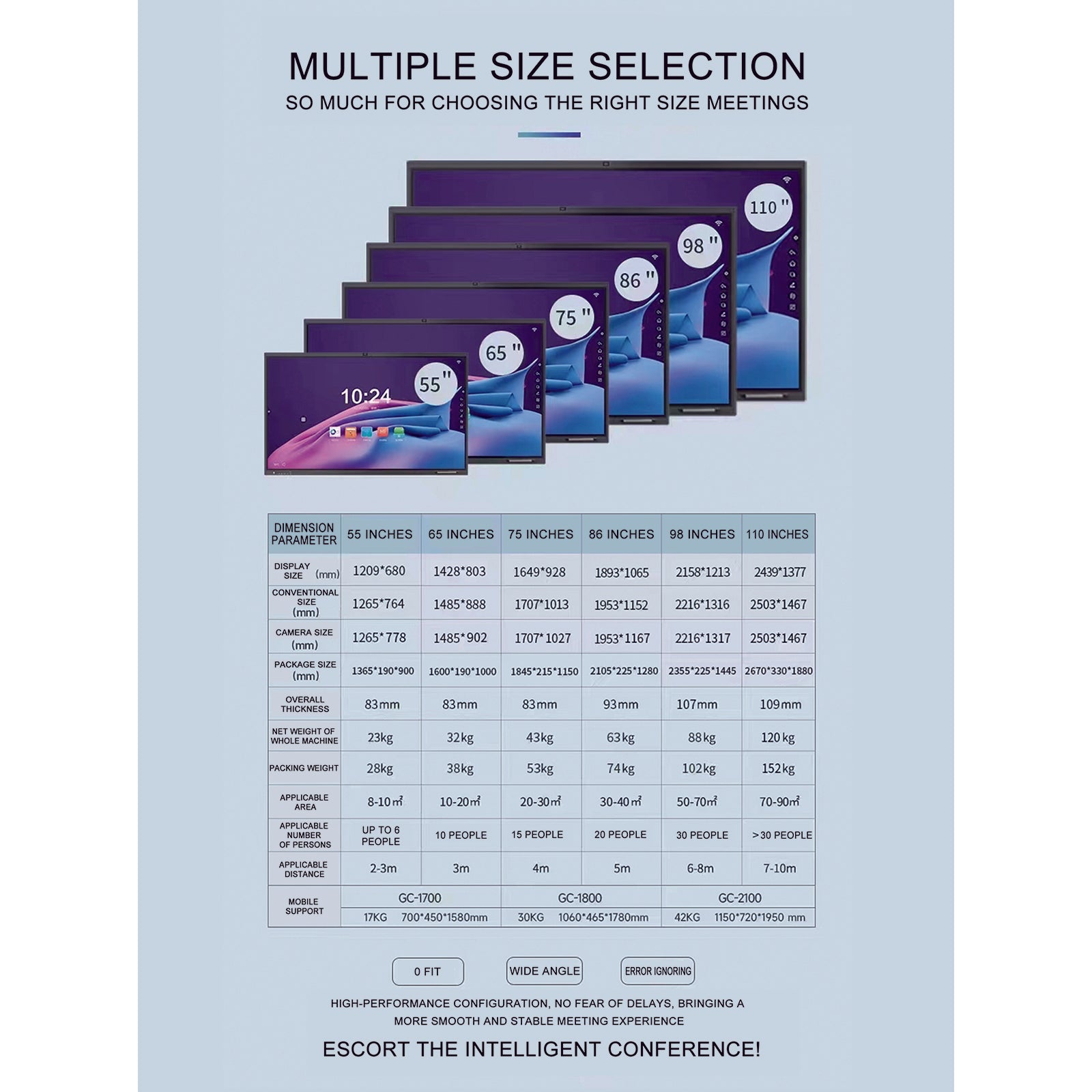 Interactive Whiteboard 4K HD 55" Touchscreen All-in-One Digital Display Board (Board+Stand)