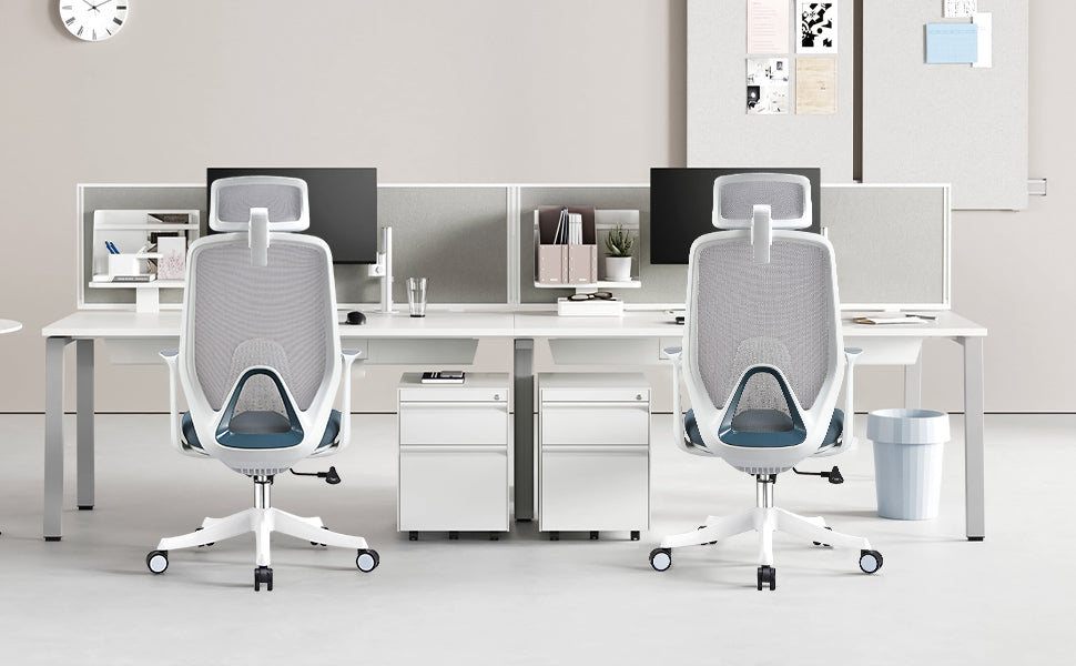 VOFFOV® Ergonomic Office Chair with Adjustable Headrest Lumbar Support