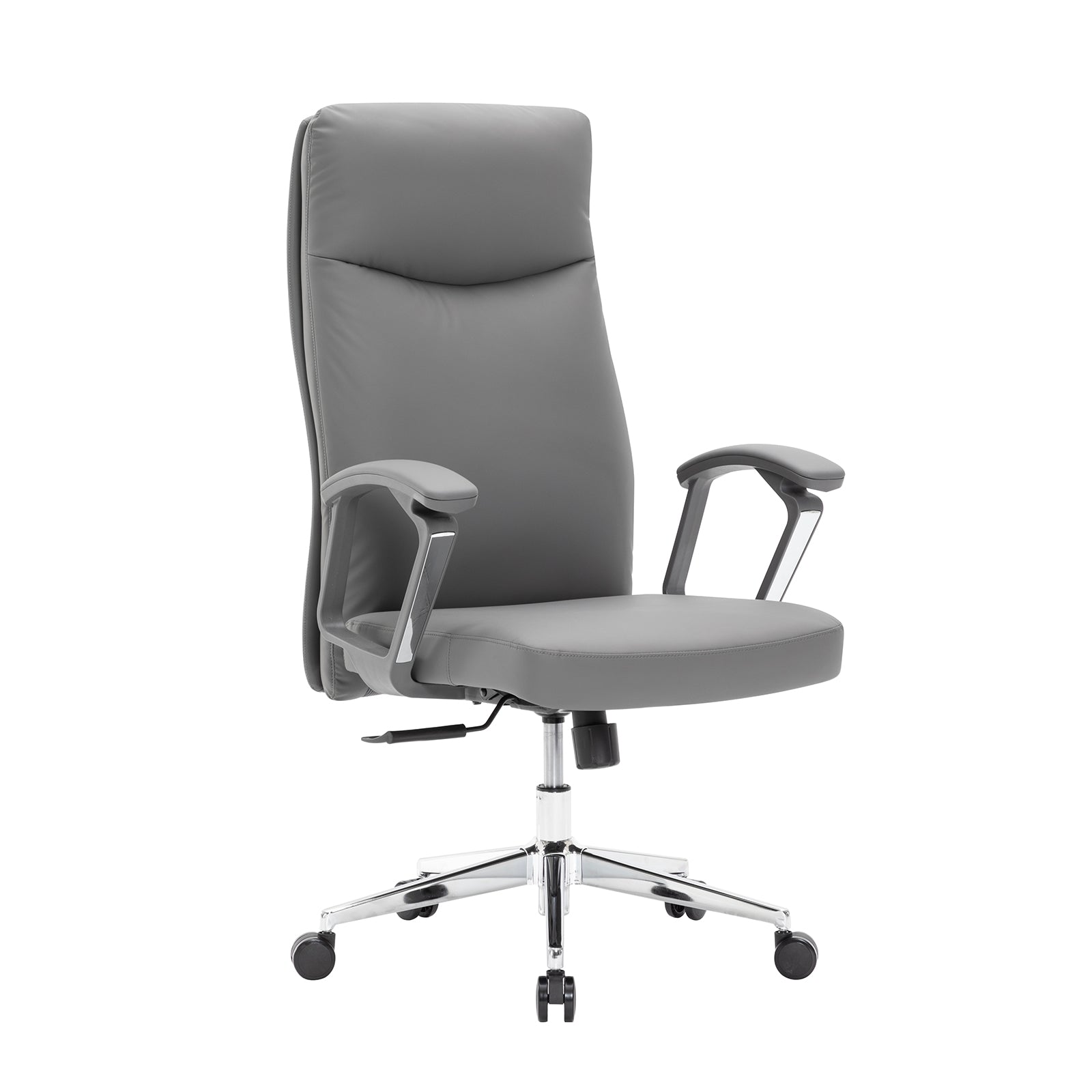 VOFFOV® High-Back Leather Executive Swivel Office Chair with Padded Arms