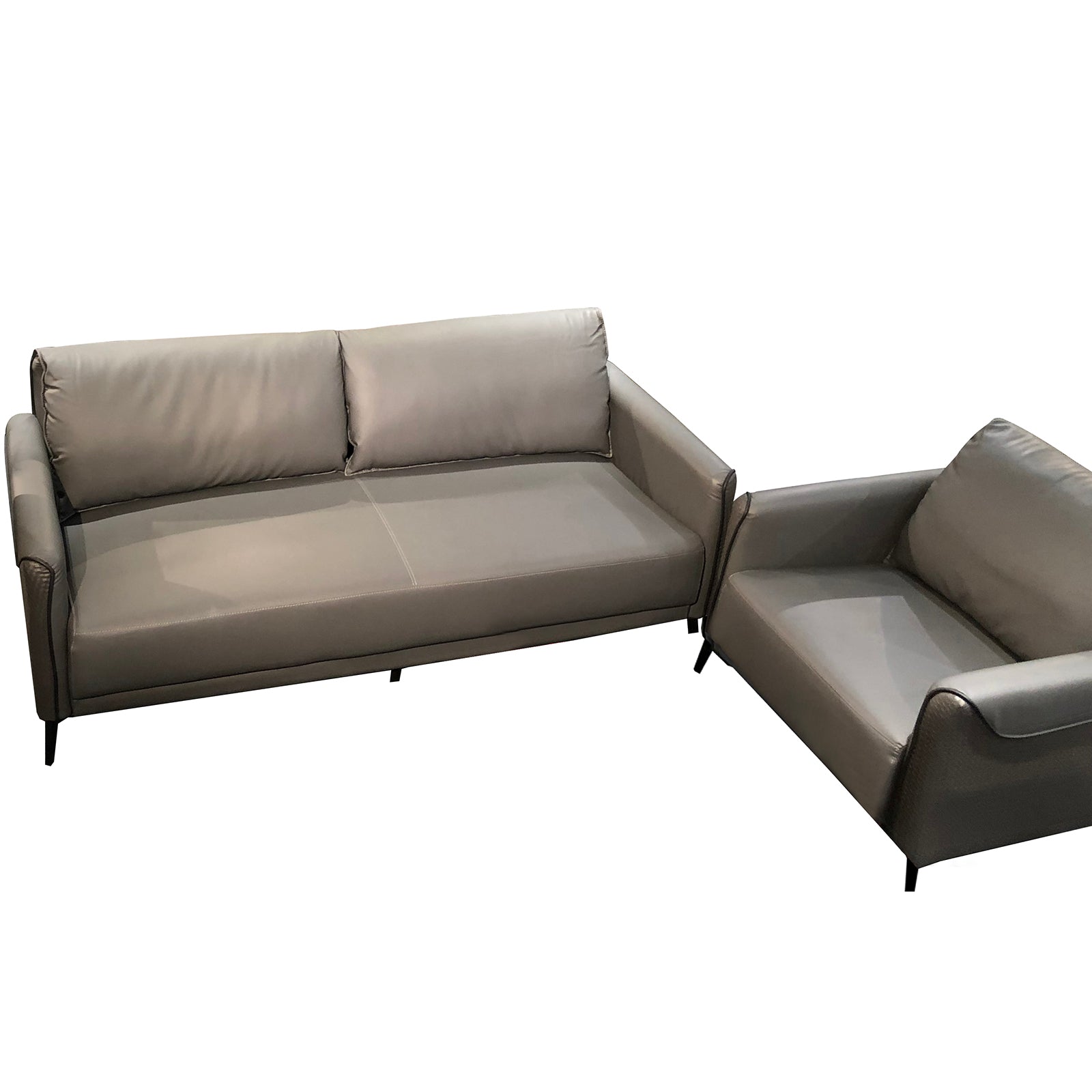 VOFFOV® Pillow Top Arm Sofa Set Dark Grey