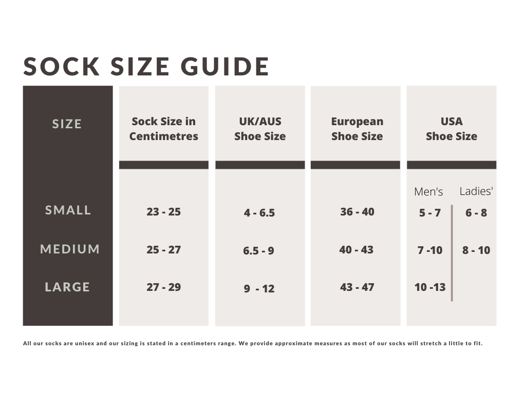 Gelau Sock Size Chart