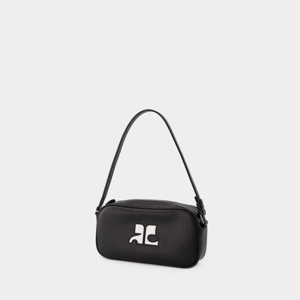 The Busket Baguette Bag in Black Synthetic Leather