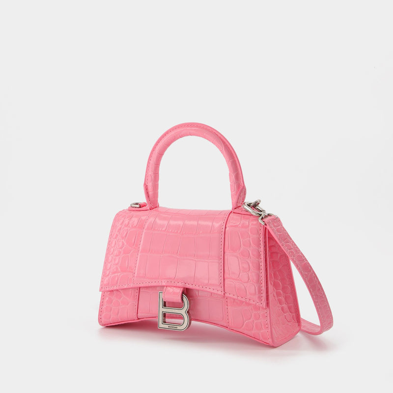 BALENCIAGA Shiny Box Calfskin Hourglass Top Handle Bag XS Candy Pink  1163019  FASHIONPHILE