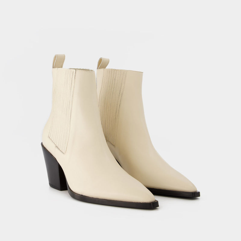 Kate 75Mm Block Heel in leatherSquare Ankle