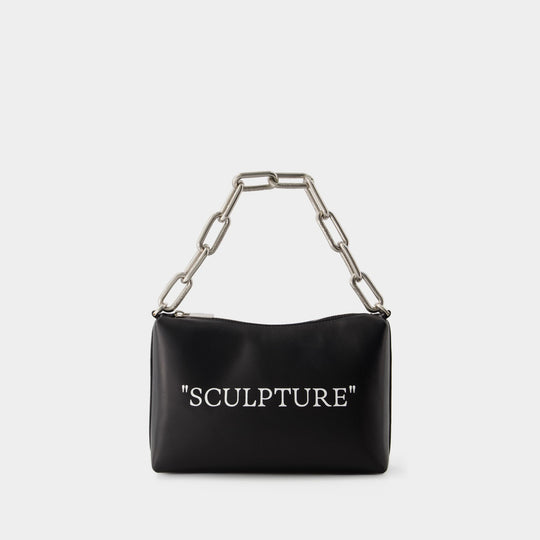 Off-White Block Pouch Quote Clutch Bag - Black