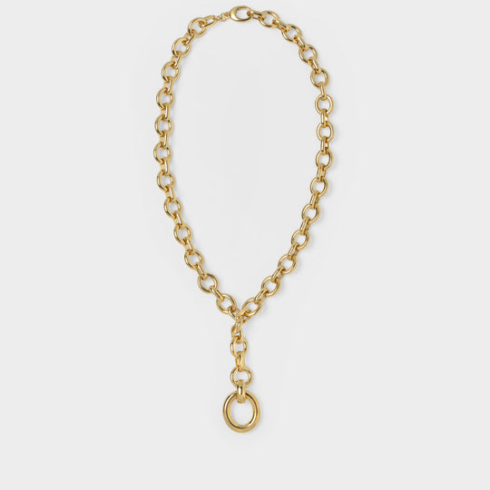 LAURA LOMBARDI Madda Pendant Necklace in Brass | FWRD
