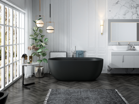 Vasche da bagno freestanding design LISBON - nero opaco - Mondo del Bagno