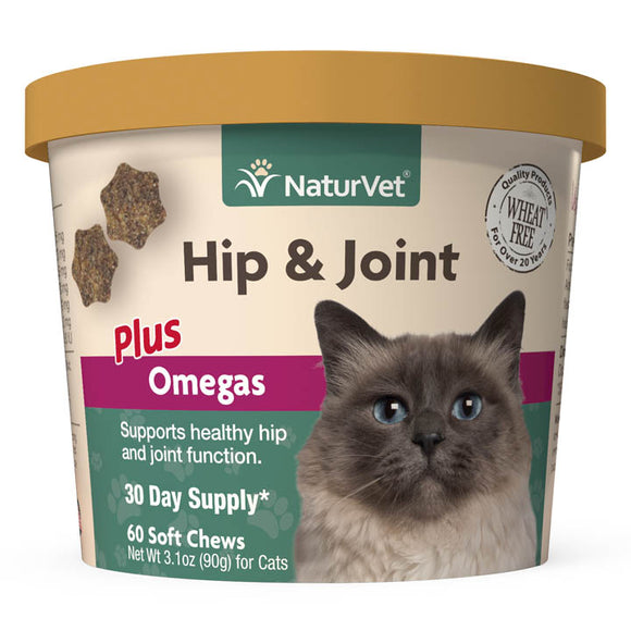 *NEW* NaturVet Hip & Joint Plus Omegas for Cats 60ct